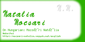 natalia mocsari business card